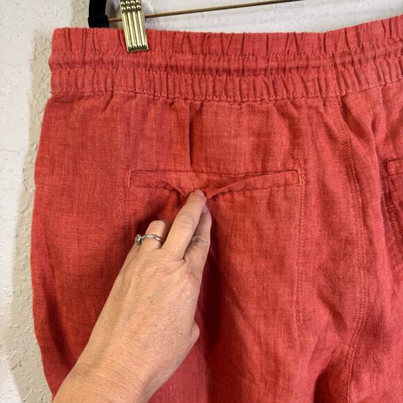 ATHLETA Jogger 16 Retreat Linen Elastic Waist w/Drawstring Coral TerraCotta - Picture 10 of 15